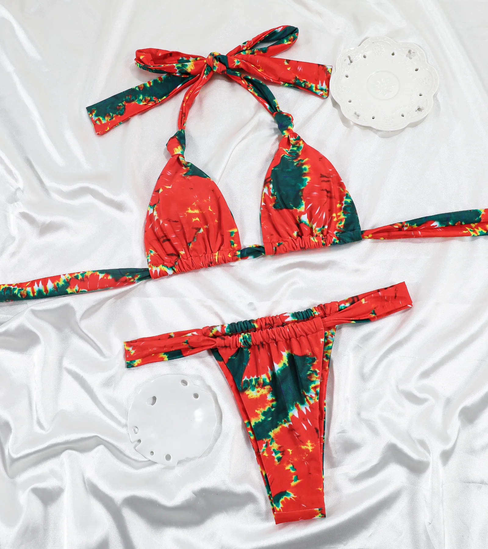 Neuer 2026er Triangel-Bikini für Damen – Brasilianischer 2-teiliger Push-up-Badeanzug mit Faltendetails – Detail 16