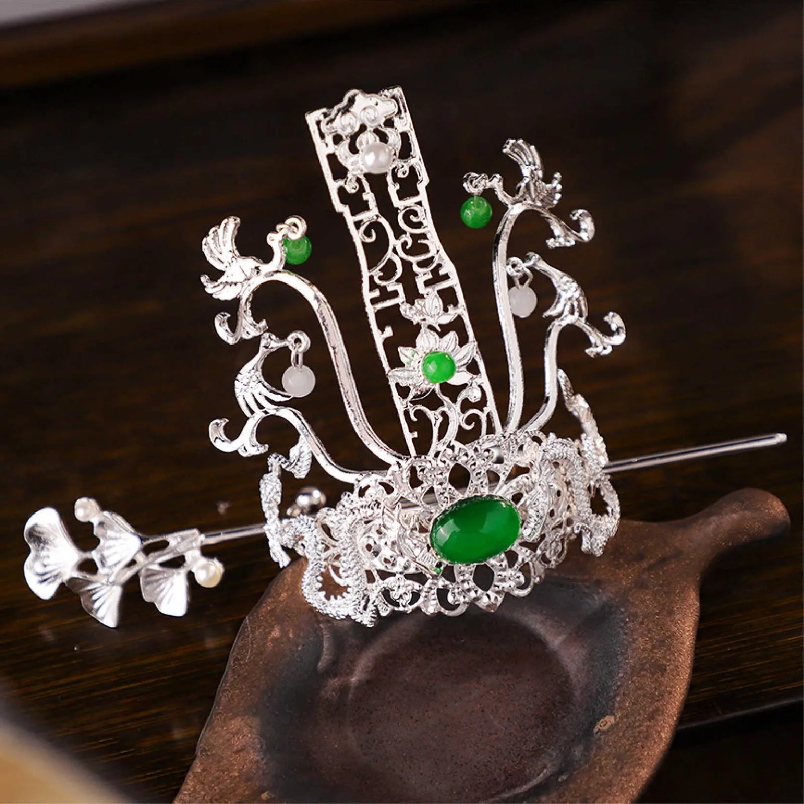 Ancient Court Style Hair Crown Unisex Hair Accessory Vintage Alloy Headpiece for Theme Party Cosplay Balls Outfit