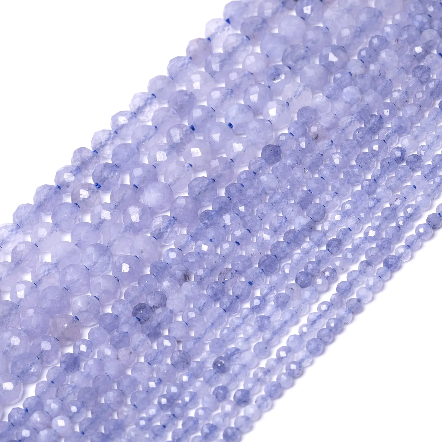 Natural Stone Faceted Imitation Tanzanite Loose Beads 2-4mm Round Loose Beads for Jewelry Making Diy Bracelet Accessories