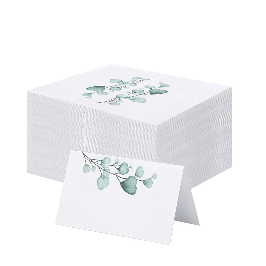 20/50/100 Stück Tischkarten mit Blattmuster für Hochzeiten, Bankette, Taufen, Kindergeburtstage und Namenskarten
