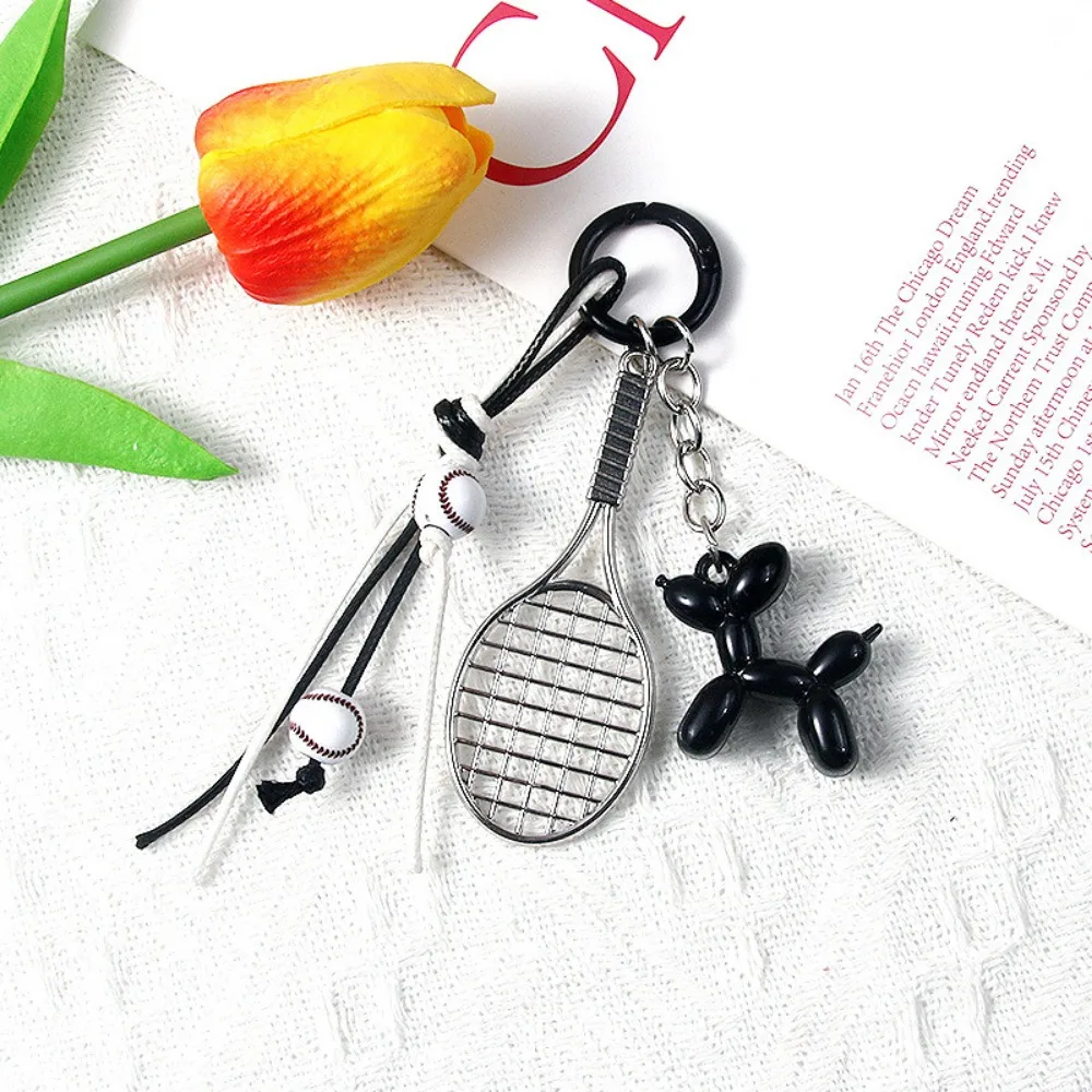 

Baseball Badminton Keychain Alloy Sport Enthusiasts Badminton Keyring Badminton Shape Cute Tennis Racket Rope Keychain