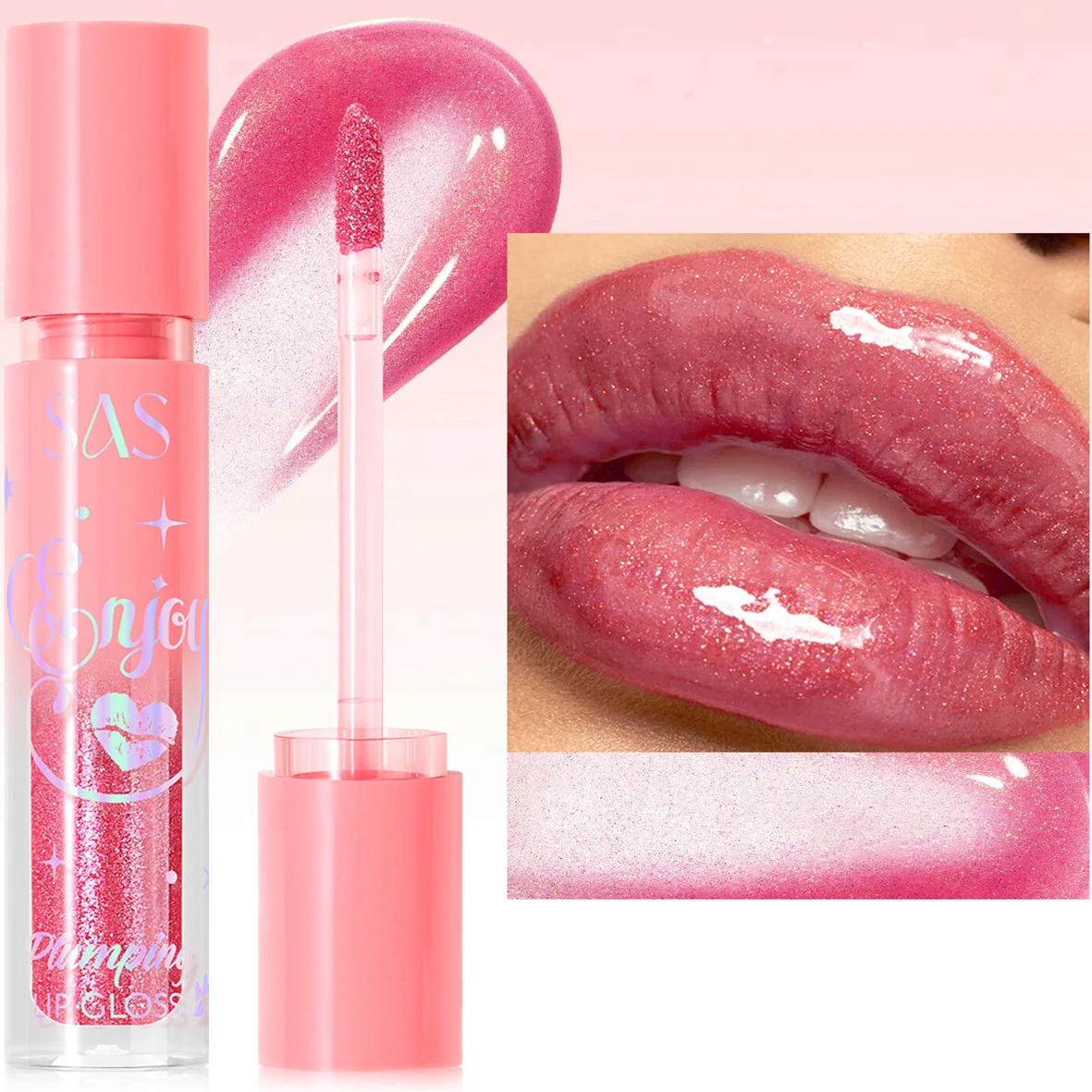 USHAS 12色 パール入り ファイン グリッター リップグロス 保湿 ぷるぷる リップグレイズ 栄養補給 保湿