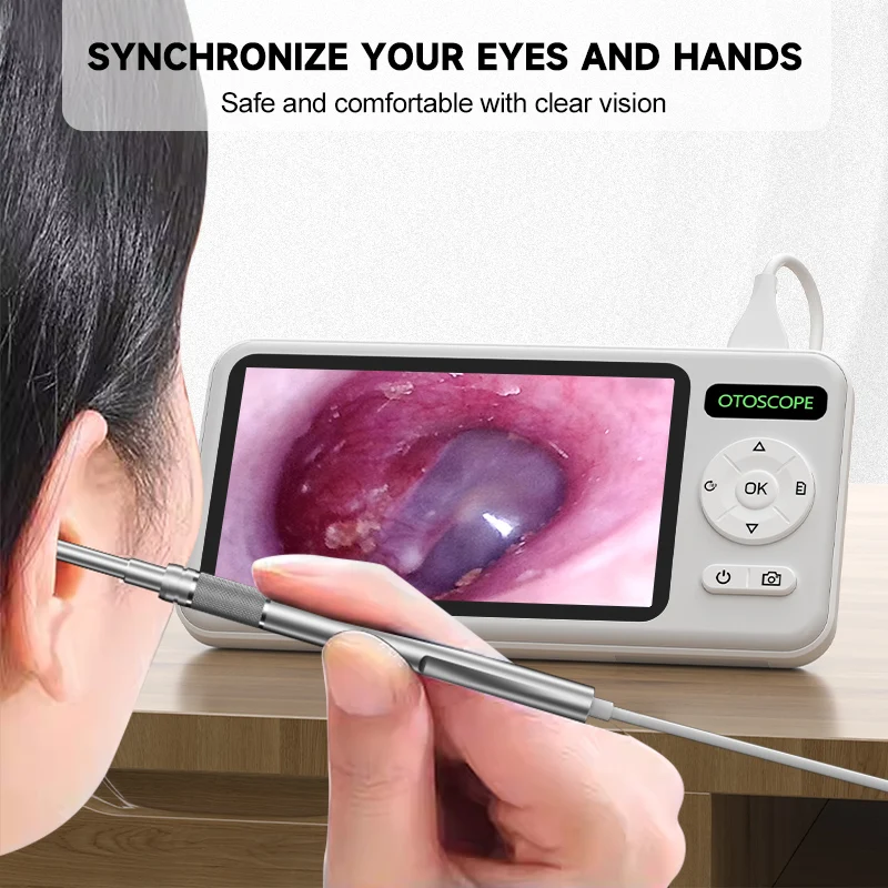 5 Inch Screen Digital Otoscope Camera HD1080P 3.9MM Ear Picker 6 LEDs Ear Wax Removal Tool Ear Cleaning Stick For Child Adults