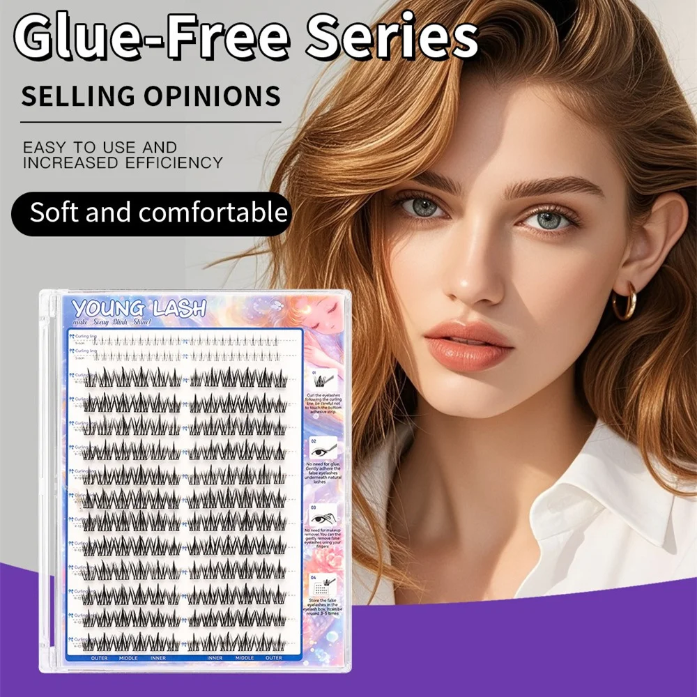 

YOUNG LASH Self-Adhesive Dense Sunflower European American Natural Extend Segmented Comic lazy Simulation False Eyelashes