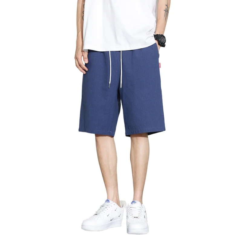 Neue Herren Baumwolle Klassische Kurze Hosen Kordelzug Sommer Elastische Taille Shorts Atmungsaktive Leichte Jogginghose Streetwear