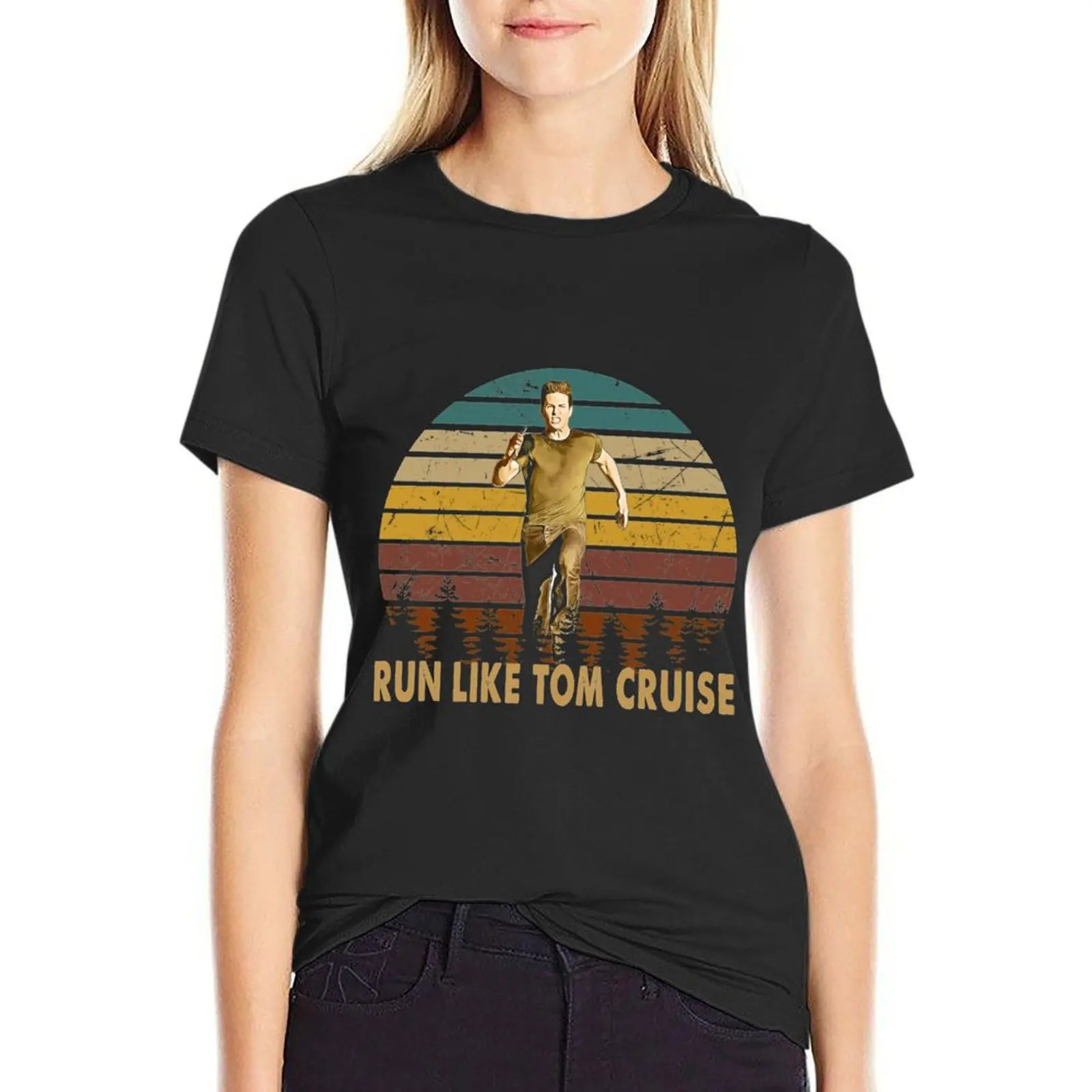 Run like Cruise vintage art T-Shirt summer top summer clothes aesthetic clothes Female clothing Woman T-shirts