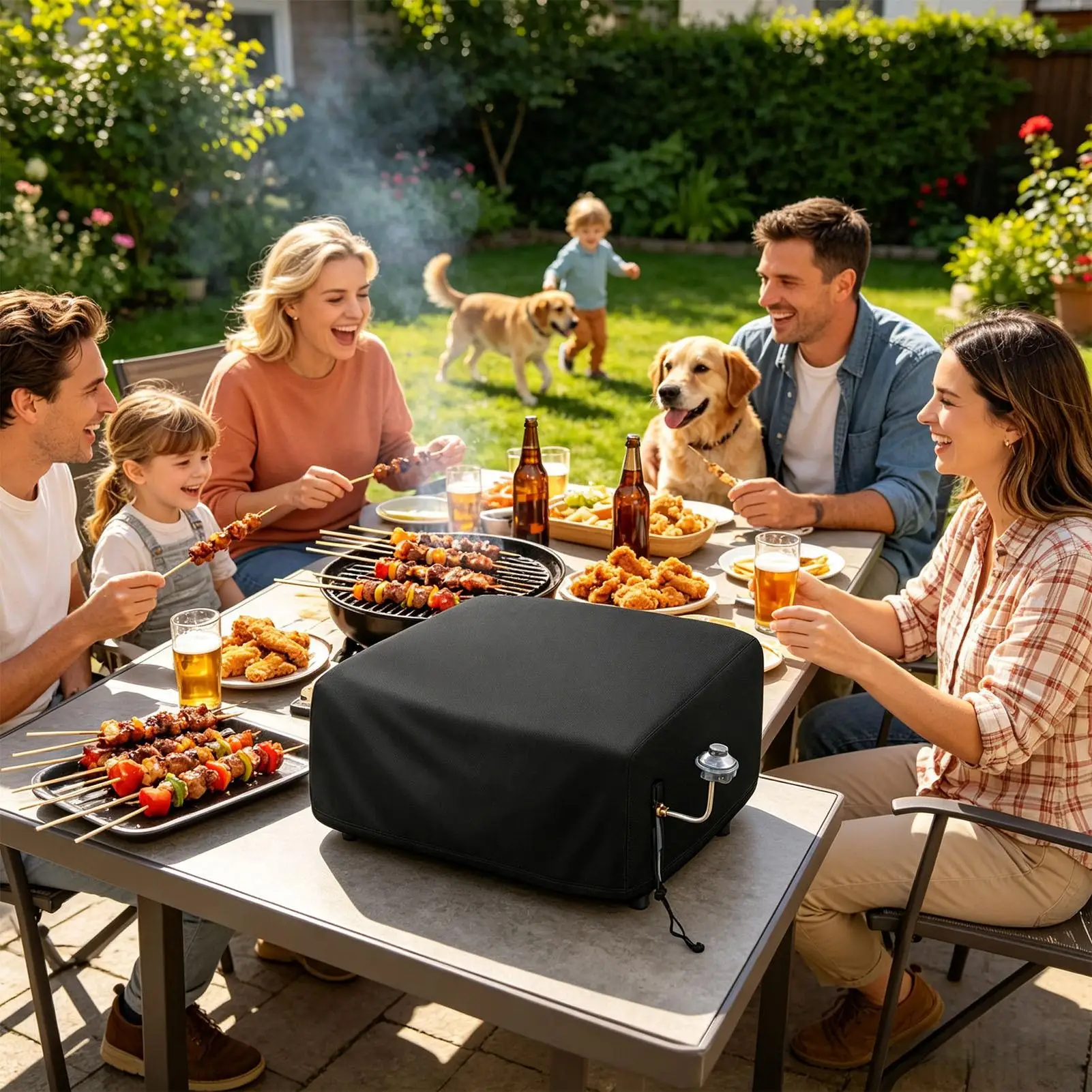 

BBQ Grill Cover Portable Heavy Duty Gas Burner Canopy Grill Covers Heavy Duty Waterproof For Barbecue Bar Patio Kitchen Griddle