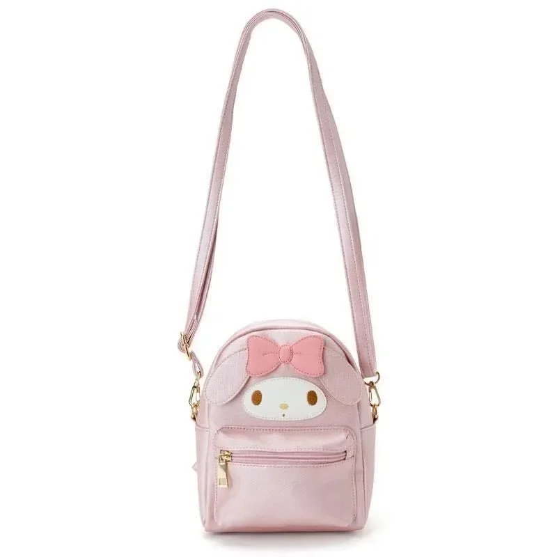 Kawaii Sanrio Hello Kitty Backpack Cartoon Anime Kuromi Shoulder Bag Cinnamoroll My Melody Casual PU Crossbody Bag Kid Gifts