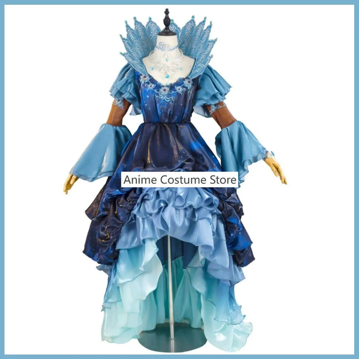 Game Identity Ⅴ Mary Bloody Queen Cosplay Costume New Skin Night Tides Blue Evening Dress Wig Shoes Woman Sexy Carnival Suit