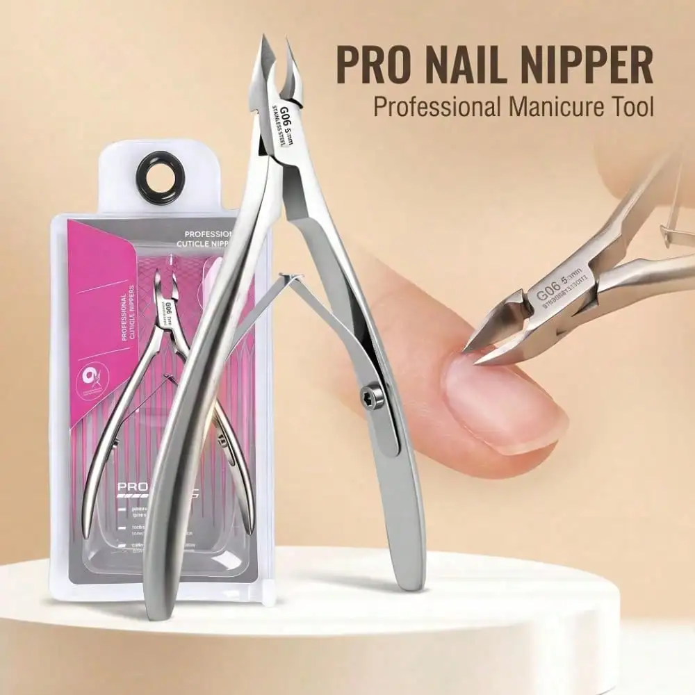 1Pc Stainless Steel Manicure Set with clippers,cuticle nippers & pushers. For nail/foot care, ingrown nails, great gift for all.
