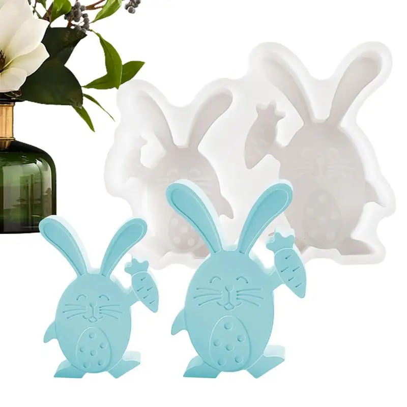 

Easter bunny plaster mold easy demoulding rabbit carrot silicone mold soft rabbit silicone mold for holiday decoration