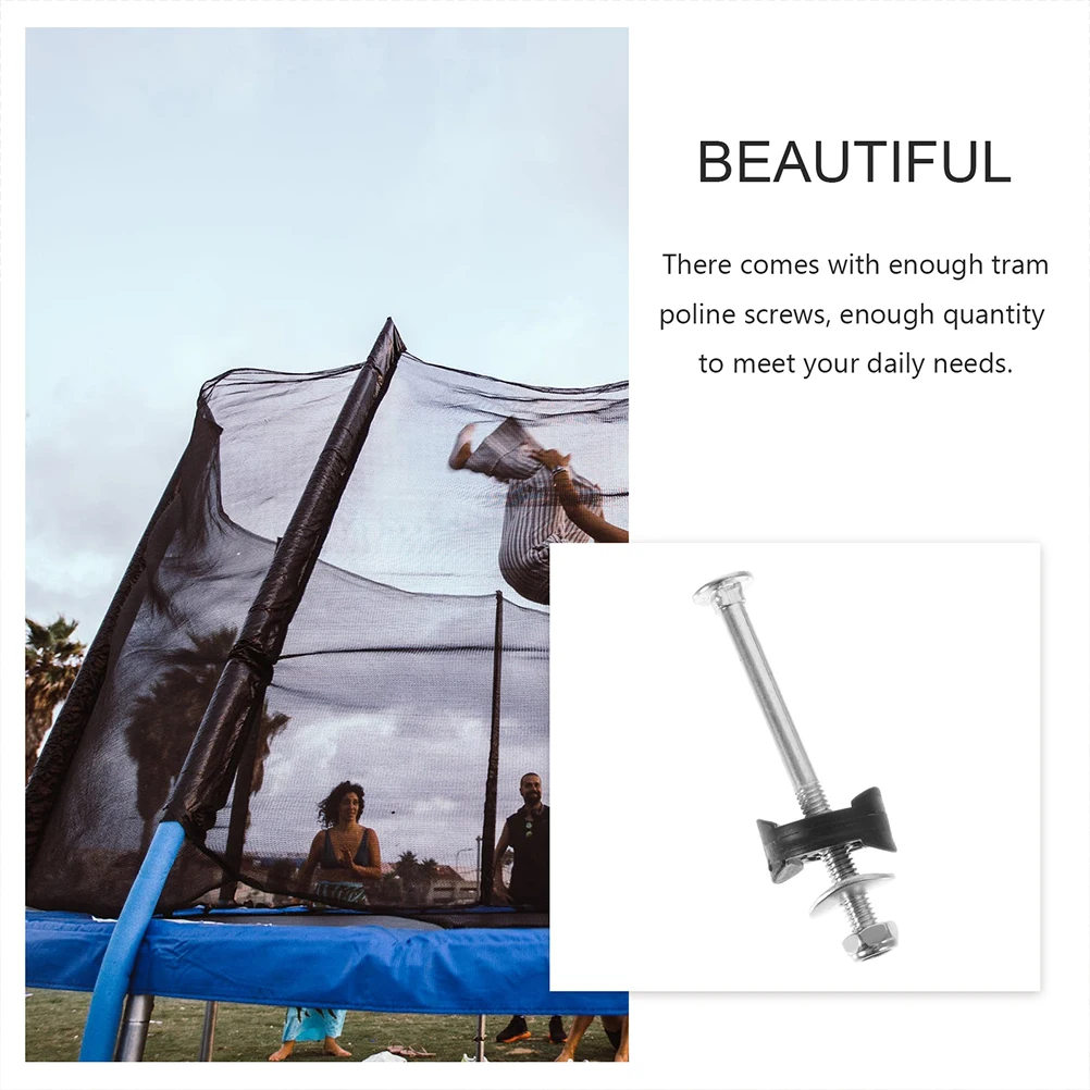 

48Pcs Professional Trampoline Screws Wear-Resistant Sturdy Long Fixing Screws for Replacement Parts Trampoline Fixators