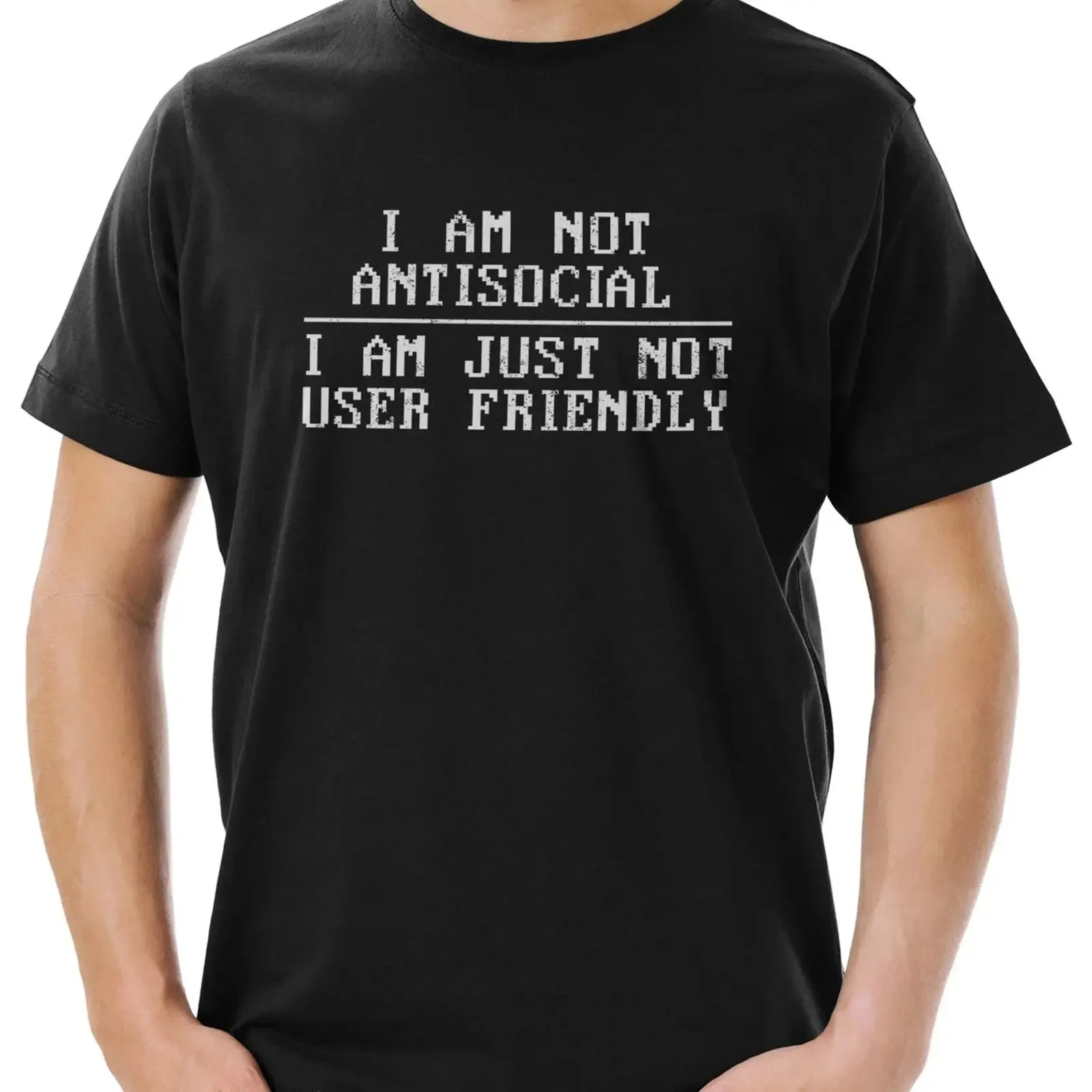 I'm Not Antisocial Herren T Shirt Informatiker Programmierer PC Informatik IT vintage Washed Versatile Stretched Slightly homme