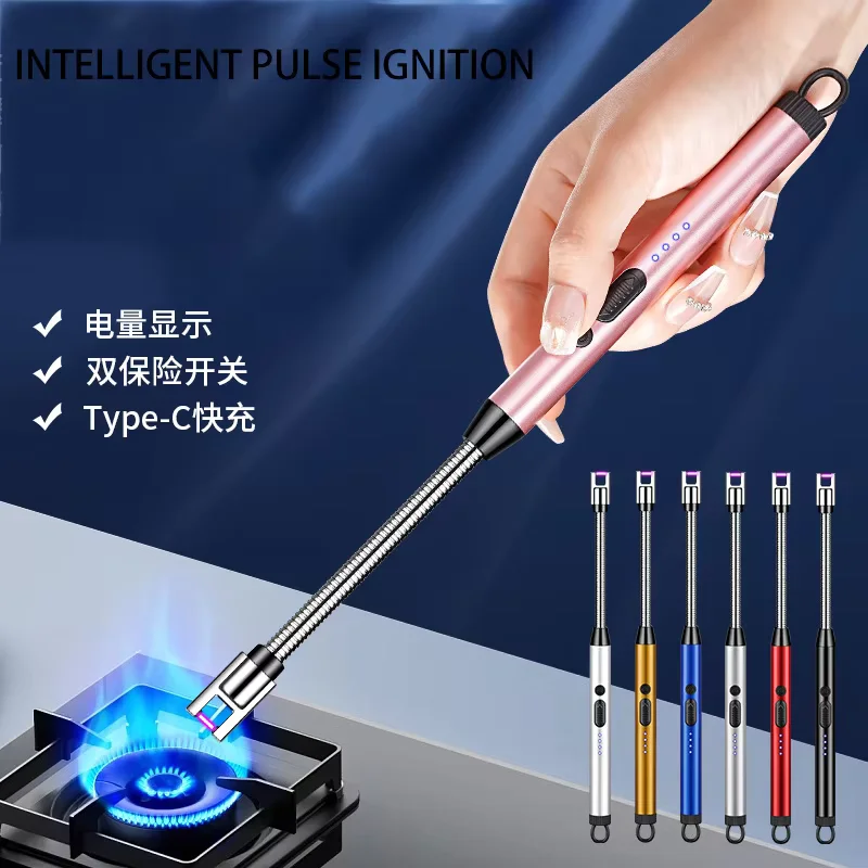 Kitchen USB Electric Arc Lighter Rechargeable Windproof BBQ Flameless Plasma Candle Long Lighters Hose Gas Stove Ignition Gun