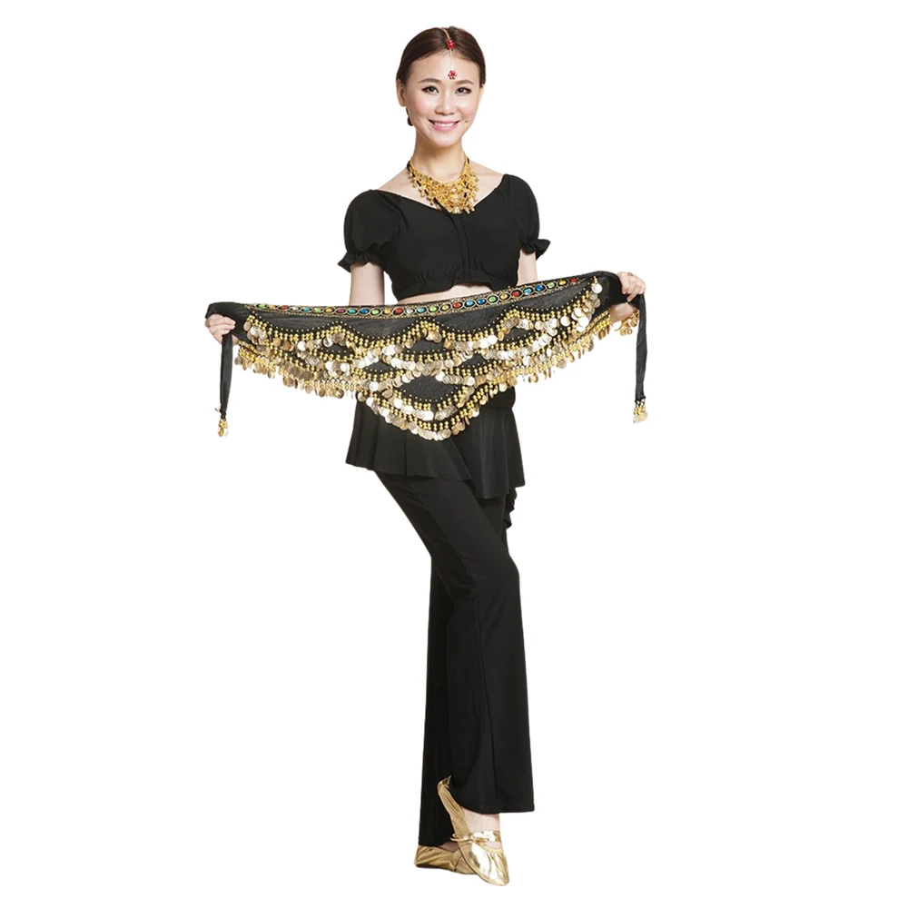 2021 New Multi-color Beautiful Danse Du Ventre Belly Dance Dancing Waist Chain Hip Scarf Belt Costume 8 colors with  328 Coins