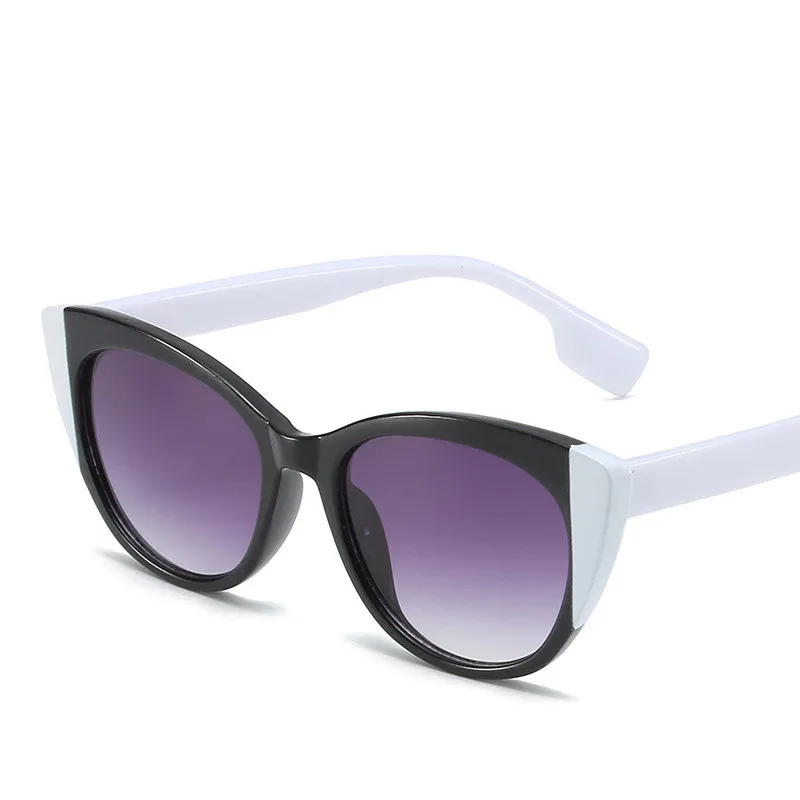 2024 New Vintage Cat Eye Sunglasses Women Fashion Brand Luxury Retro Shades Sun Glasses Travel  Double Color Blocking Eyewear image 2