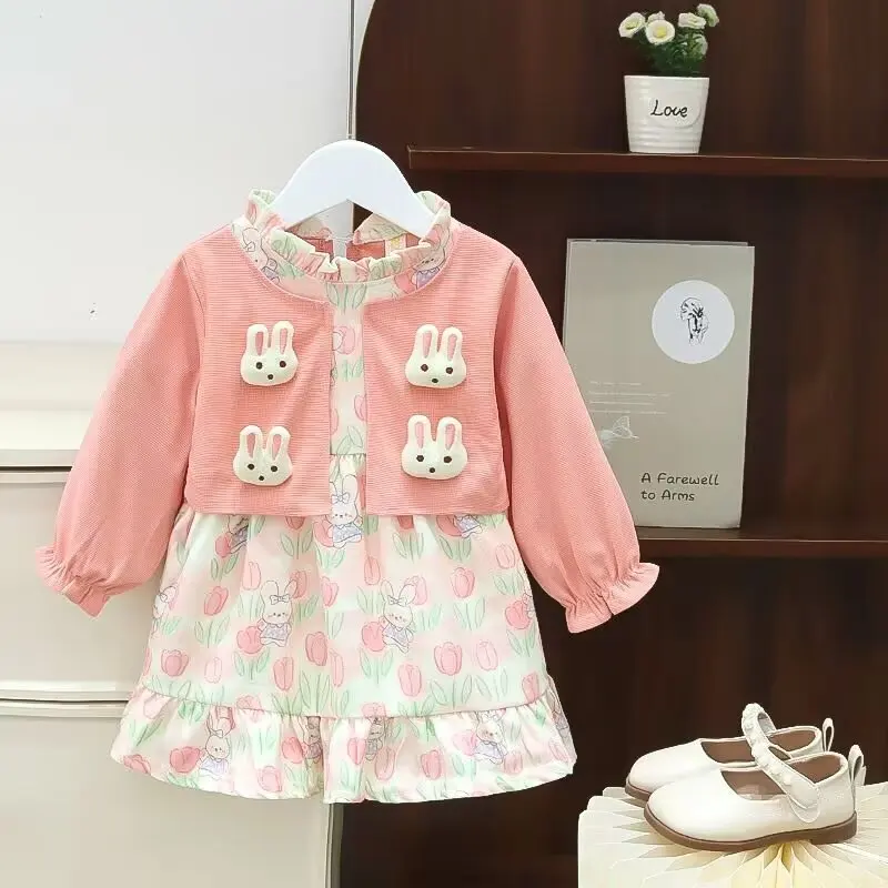 Girls Dresses Autumn Long SleeveFlower Dress Princess  Casual Outfits Toddlers Girls Clothes