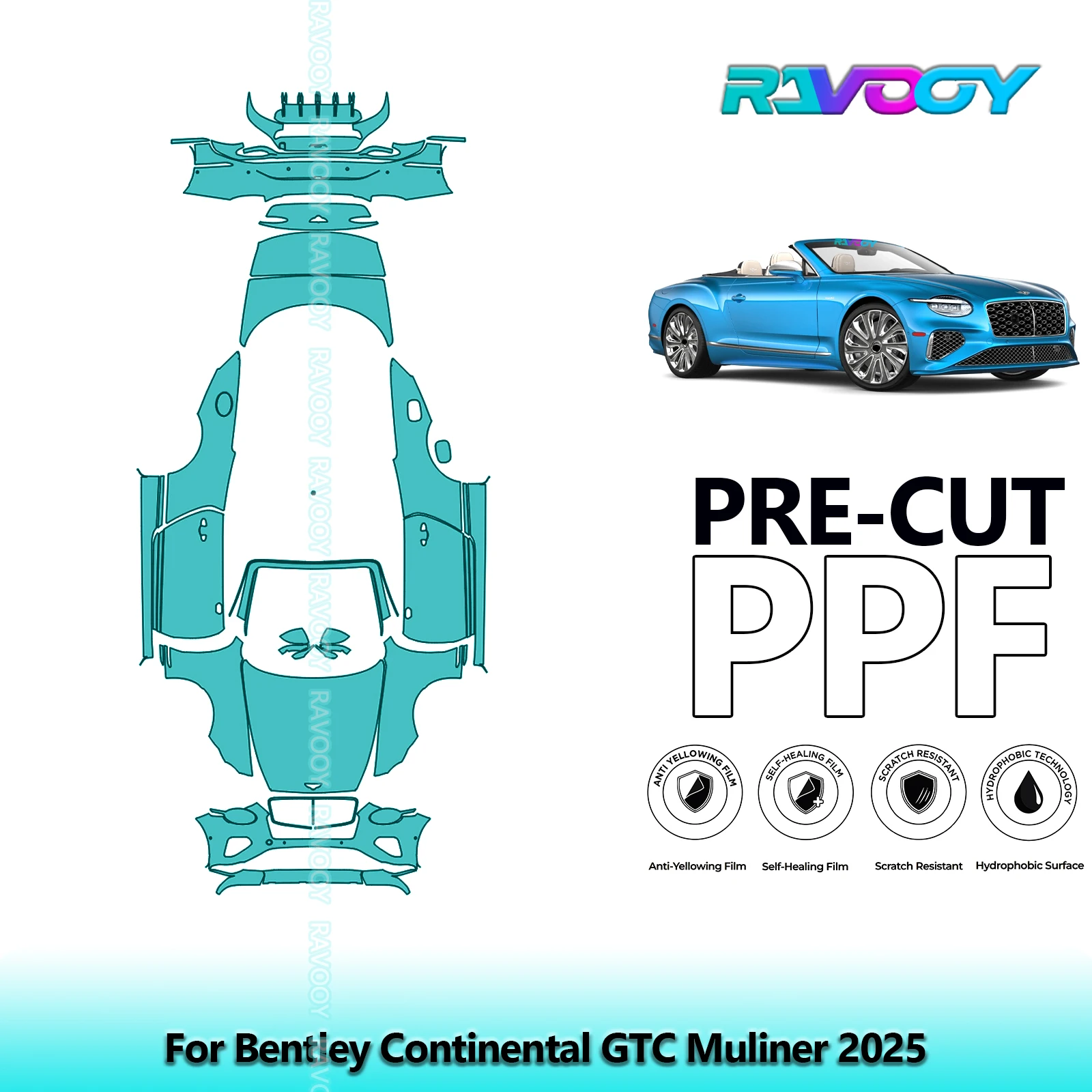 

Full Vehicle Clear Bra Precut PPF Paint Protection Film For Bentley Continental GTC Muliner 2025