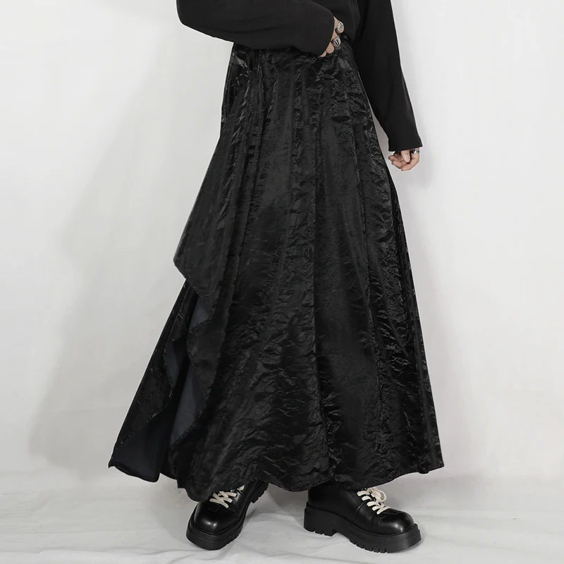 

NDNBF yamamoto style homme 2024 New Half length Skirt Looks Slim and Versatile, Covering the Hip Style, High Waist A-line Skirt