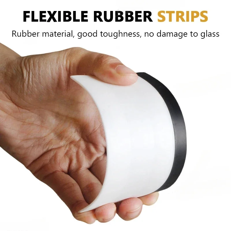 2pcs/set Rubber Handheld Squeegee Car Wrap Tools Non-Scratch Glass Cleaning Scraper Water Window Wiper Drying Blade Film Scraper