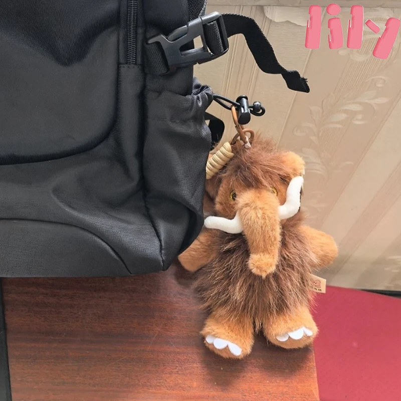 

Cute Mammoth Cartoon Plush Toy Desktop Ornament Backpack Hanging Decoration Doll Keyring Plus Keychain Doll Birthday Gift