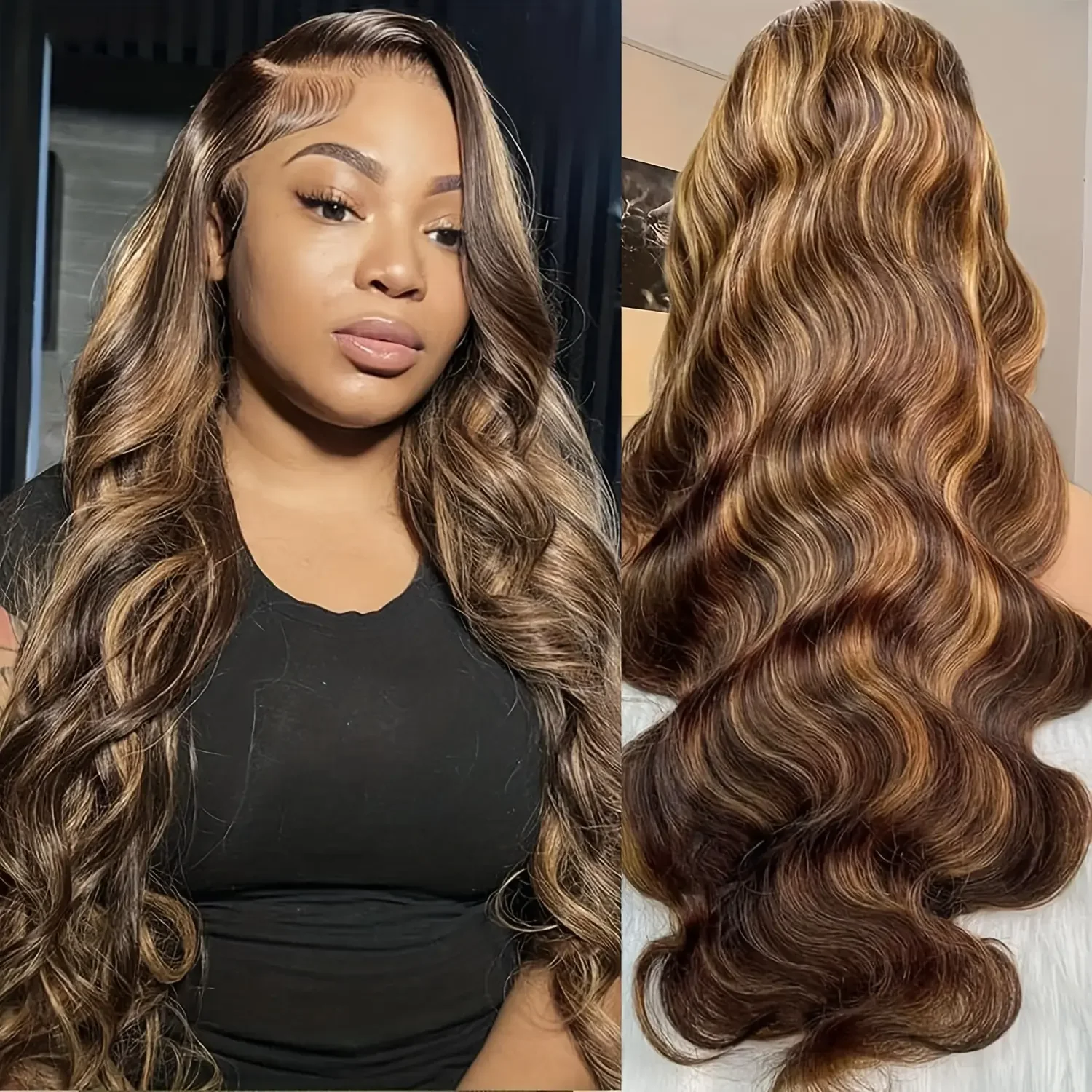 

Highlight Body Wave Wig Human Hair Lace Front Wigs 4/27 Honey Blonde Body Wavy Lace Human Hair Wig For Women Brazilian Remy Wig