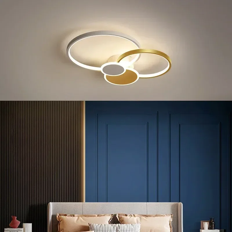 Modern LED Ceiling Light For Bedroom Living Dining Room Minimalist Circular Ceiling Lamp Indoor Lustre Remote Control Chandelier
