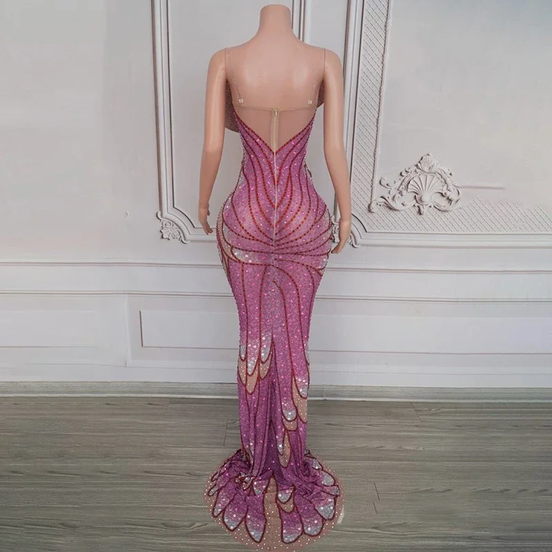Платье с бабочкой и стразами на хвосте, женское вечернее платье для подиума, бар, ночной клуб, DS, Dj Gogo, костюм, сценические платья XS9330