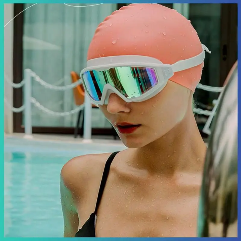 Occhialini da nuoto professionali adulto uomo donna antiappannamento HD occhiali da nuoto con montatura grande protezione UV occhiali da immersione per sport acquatici