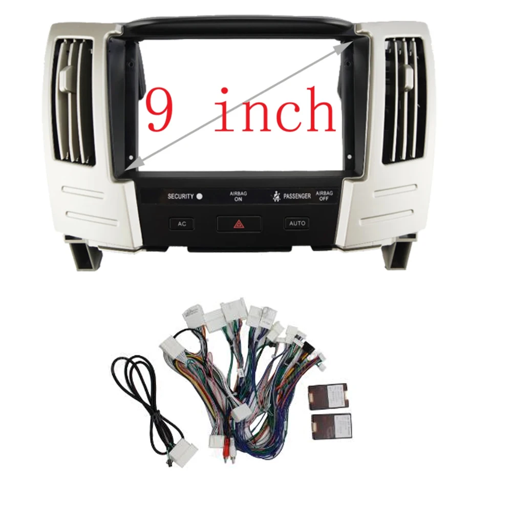 For Lexus RX RX300 RX330 RX350 RX400H Toyota Harrier 9 inch 2 Din Car Radio Fascia Frame car Radio Audio Dash Fitting Panel Kit