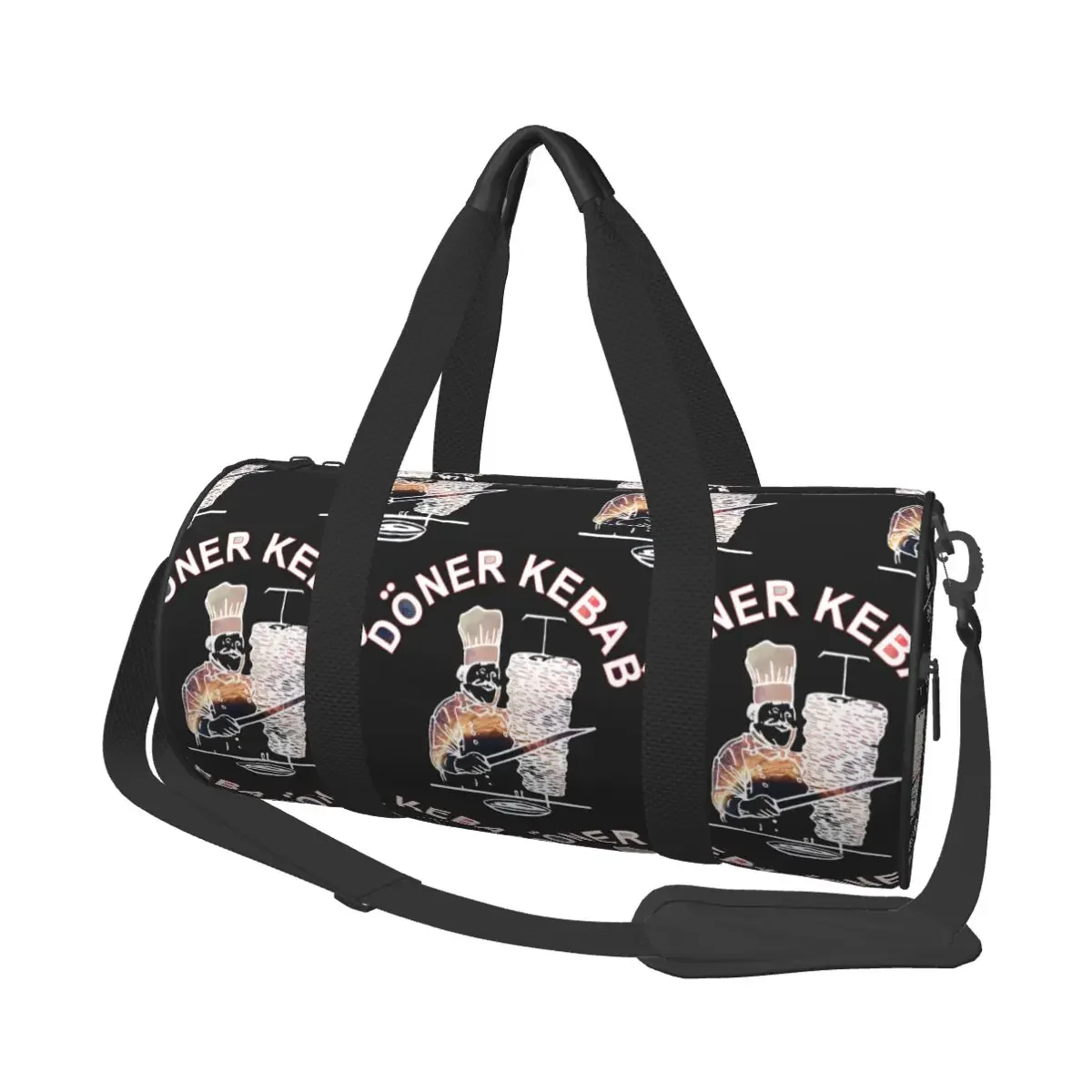 

Funny Doner Kebab Cartoon Large Duffle Gym Bag Multi-Functional Duffle Travel Bags Handbags Fitness bag
