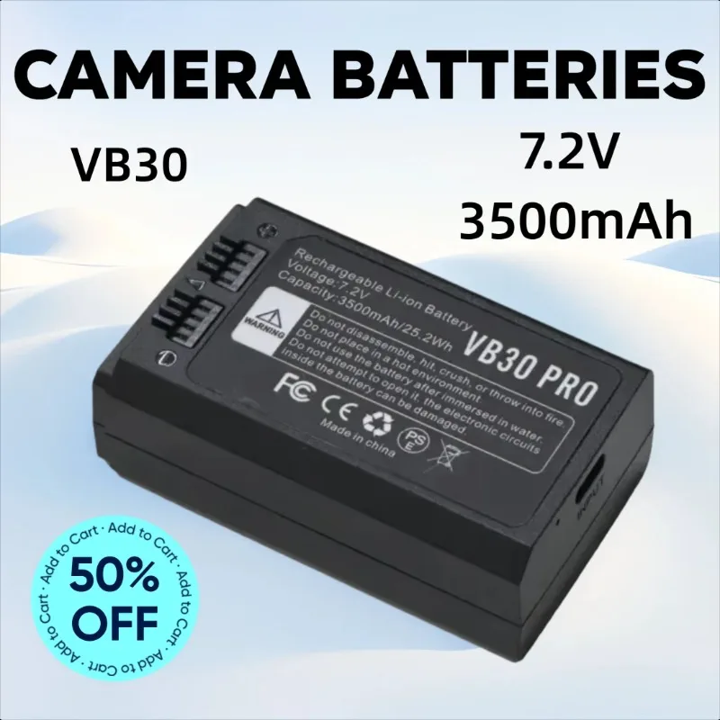 

7.2V 3500mAh VB30 for Godox V1 Pro V860III V850I Camera Speedlite Flash Replacement Batteries