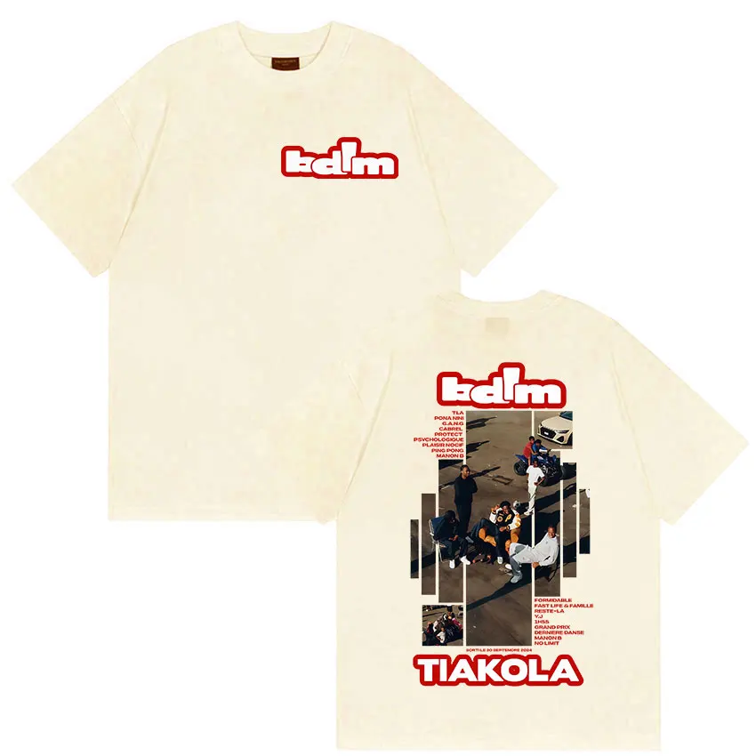 Camiseta gráfica de rapero TIAKOLA Bdim Tour 2025, camisetas de manga corta góticas de Hip Hop para hombre y mujer, Camiseta Vintage de algodón con cuello redondo