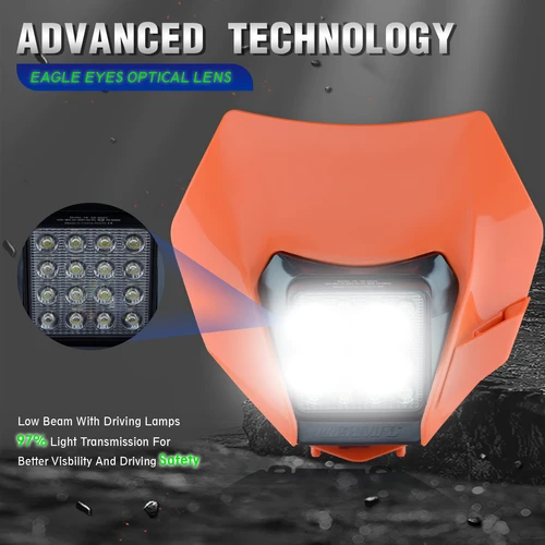 Imagen 2 del producto Fewfuss-faro LED superbrillante para motocicleta, lámpara de cabeza para KTM, EXC, EXCF, SX, SXF, XC, XCF, XCW, XCFW, Motocross, Enduro