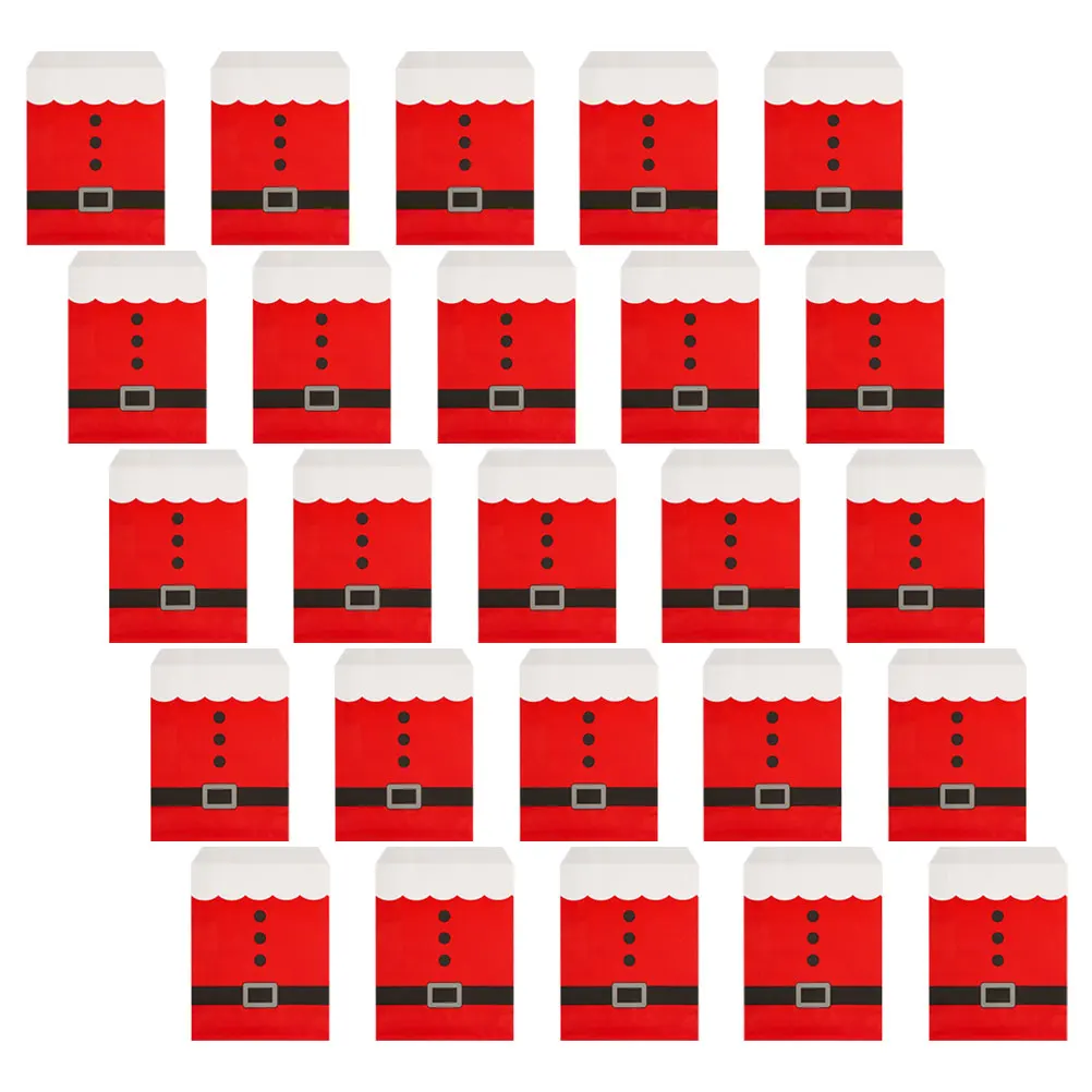 

50Pcs Candy Bags Christmas Kraft Paper Treats Packaging Gift Container for Party Favors Snacks Storage Xmas Goodies Bag