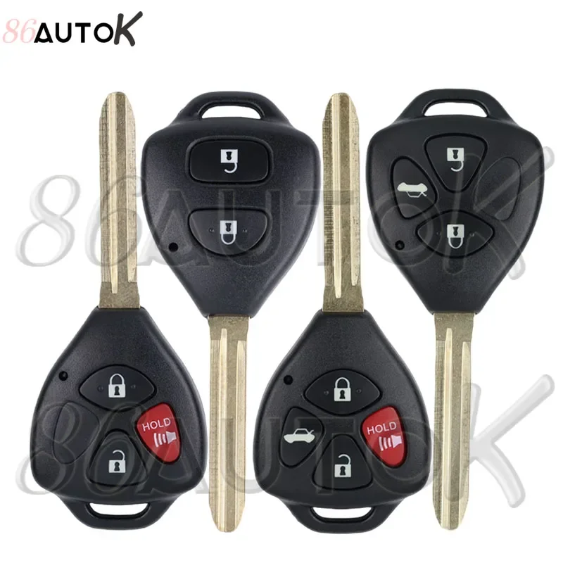 BTA-Clé à distance intelligente pour voiture, 2 boutons, 433 boutons, puce 4D 67G, adaptée pour Toyota Fortuner, Hilux, Innova, Yadditif, CorTrust3/4 Mhz