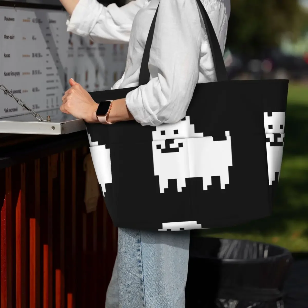 Undertale Annoying Dog Beach Tote Bag Sport Gym Yoga Duffle Large Tote Bag Women Travel Bag Fitness bag