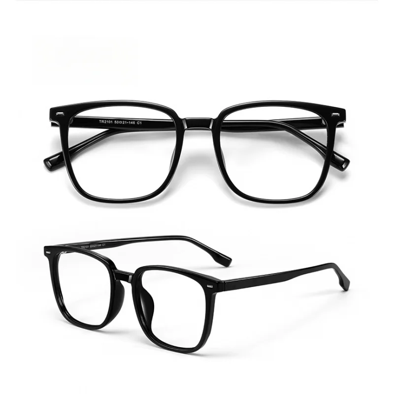 

2101 Japanese Style TR90 Super Light Black Glasses Frame Male Big Face Anti-Blue Light Optical glasses