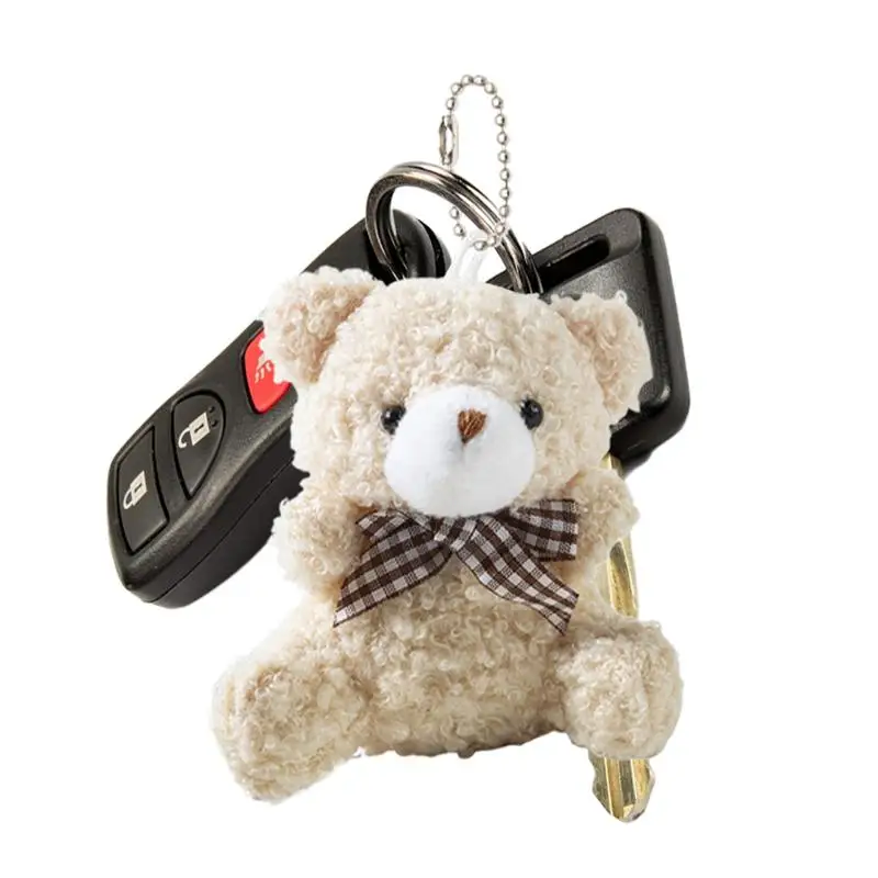 Bear Bag Charm Cartoon Car Keyring Decoration Decorative Backpack Keychain Charm Cute Bag Accessory For Purses Backpacks Plush