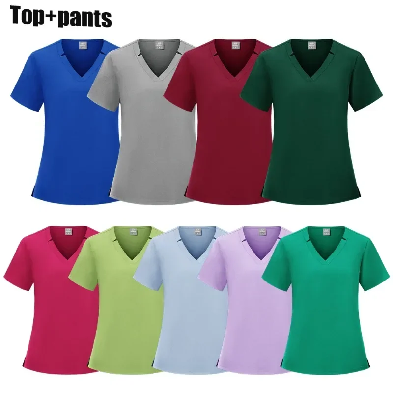 Vestaglie chirurgiche, set medici infermieristici da donna, top, pantaloni, vestaglie mediche, salone di bellezza clinico satinato, set ospedalieri spa