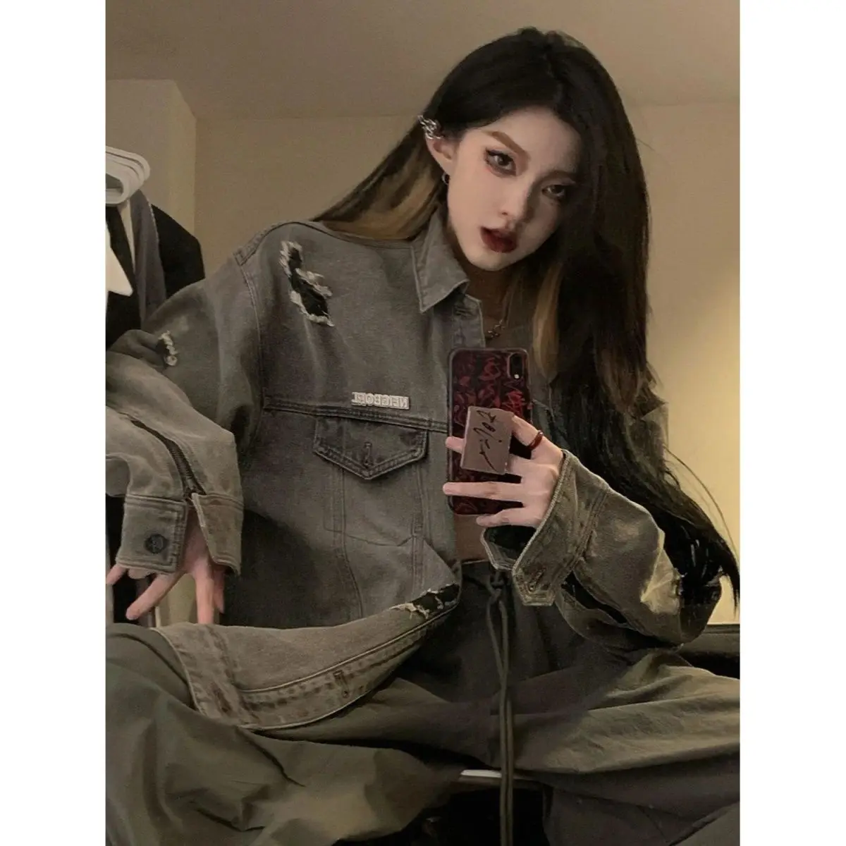 

Куртки Пальто Женский флисовый бомбер Свободного кроя Oversize Передний карман на пуговицах Чистый простой базовый женский модный стиль Верхняя одежда Длинная