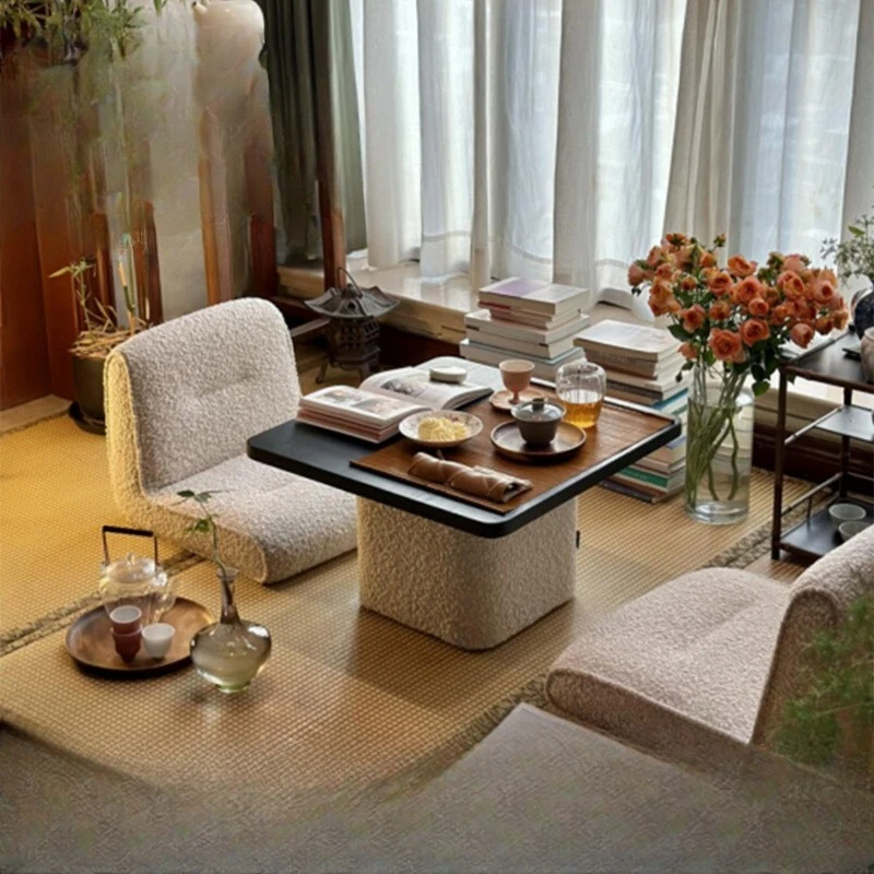 

Bay window table and chair combination balcony tatami coffee table floor solid wood simple bay window small table