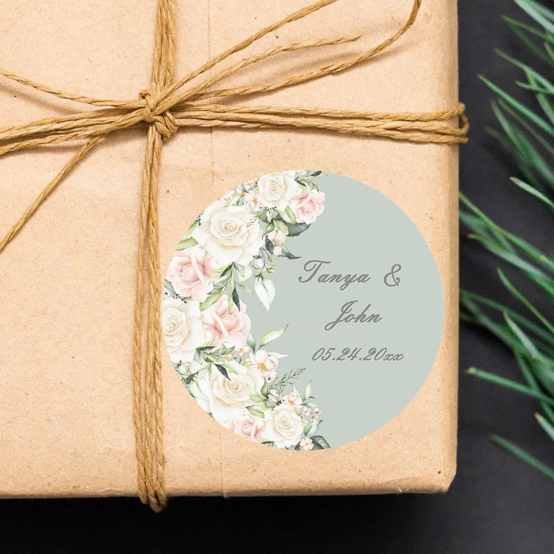 สติกเกอร์ชื่อและวันเกิดแบบกำหนดเอง 90 ชิ้น (สำหรับงานแต่งงาน พิธีบัพติศมา การ์ดเชิญงานปาร์ตี้)