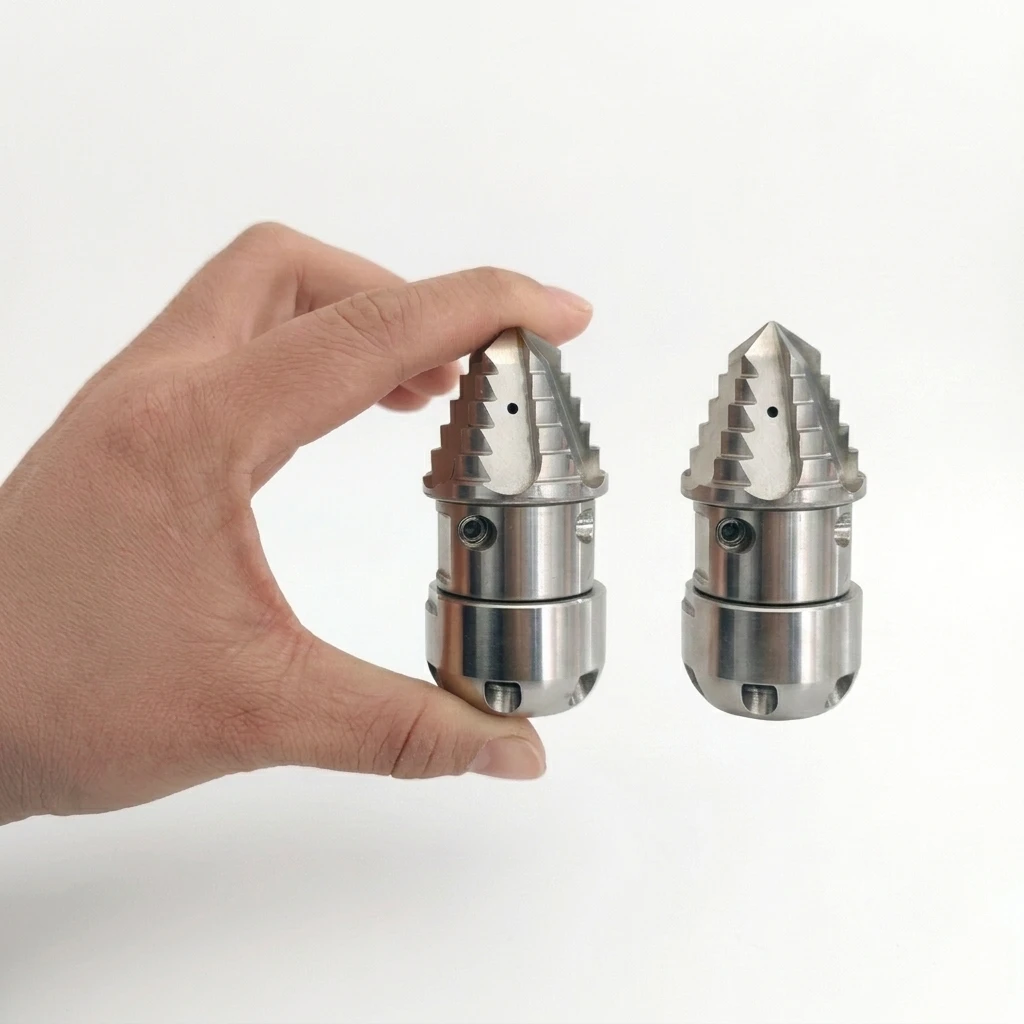 1/2 40L Pagoda Nozzle for Pressure Washer Side 4 Rear6 nozzle Stainless Steel Quickly Rotating for Municipal Drain Pipe Cleaning