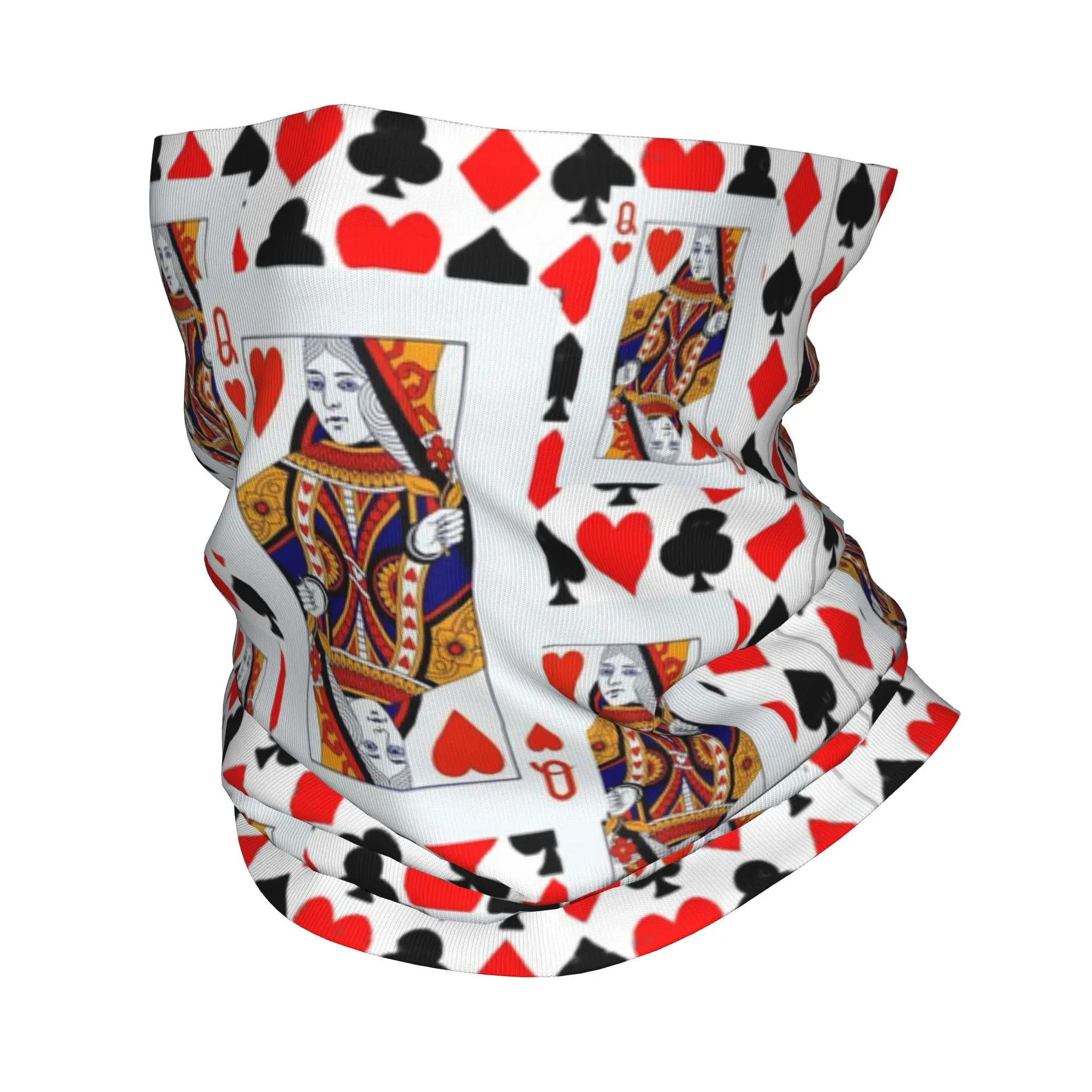 ملكة القلوب باندانا غطاء الرقبة المطبوعة التفاف قناع وشاح متعدد الاستخدام أغطية الرأس الجري للجنسين الكبار تنفس