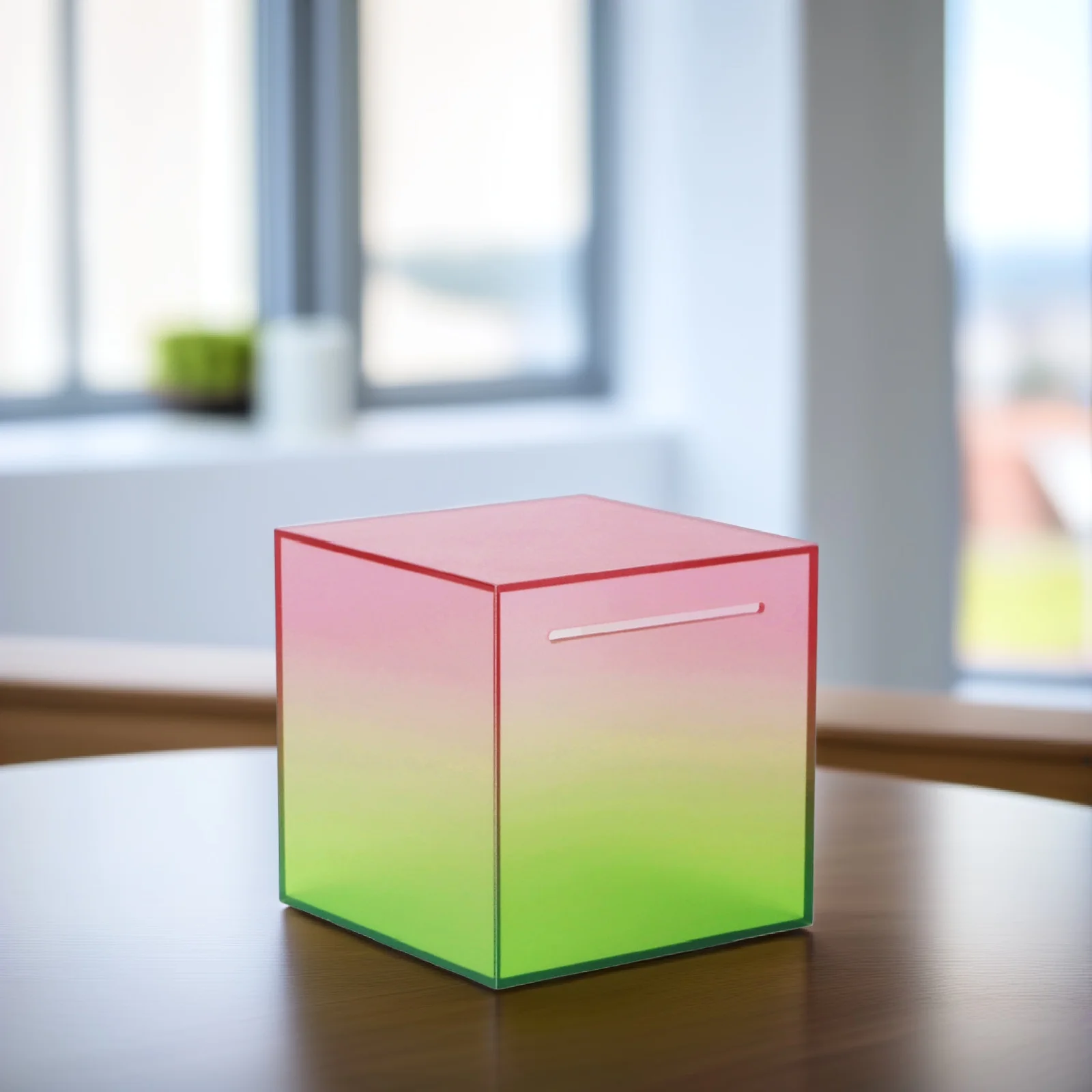 

Acrylic Money Box 19x19x19cm Transparent Large Capacity Cash Storage Saving Money Jar Container For Home Office School