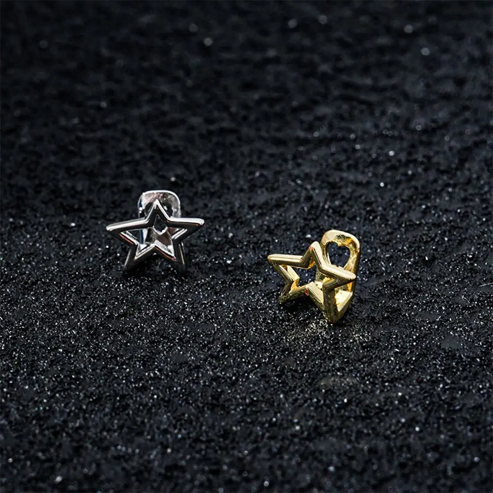 Copper Hip Hop Teeth Grillz Gold Color Irregular Hollow Pentagram Star Single Clips Grillz Gangsta Silver Color Tooth Caps