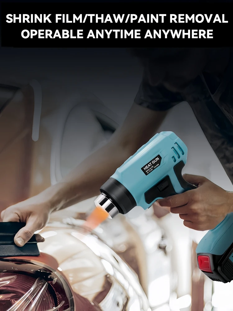 Imagem -02 - Pistola de Calor Elétrica sem Fio com Bicos Pistola de Calor Portátil Makita Dewalt Milwaukee Bosch Black Decker Bateria Li-ion 18v 20v