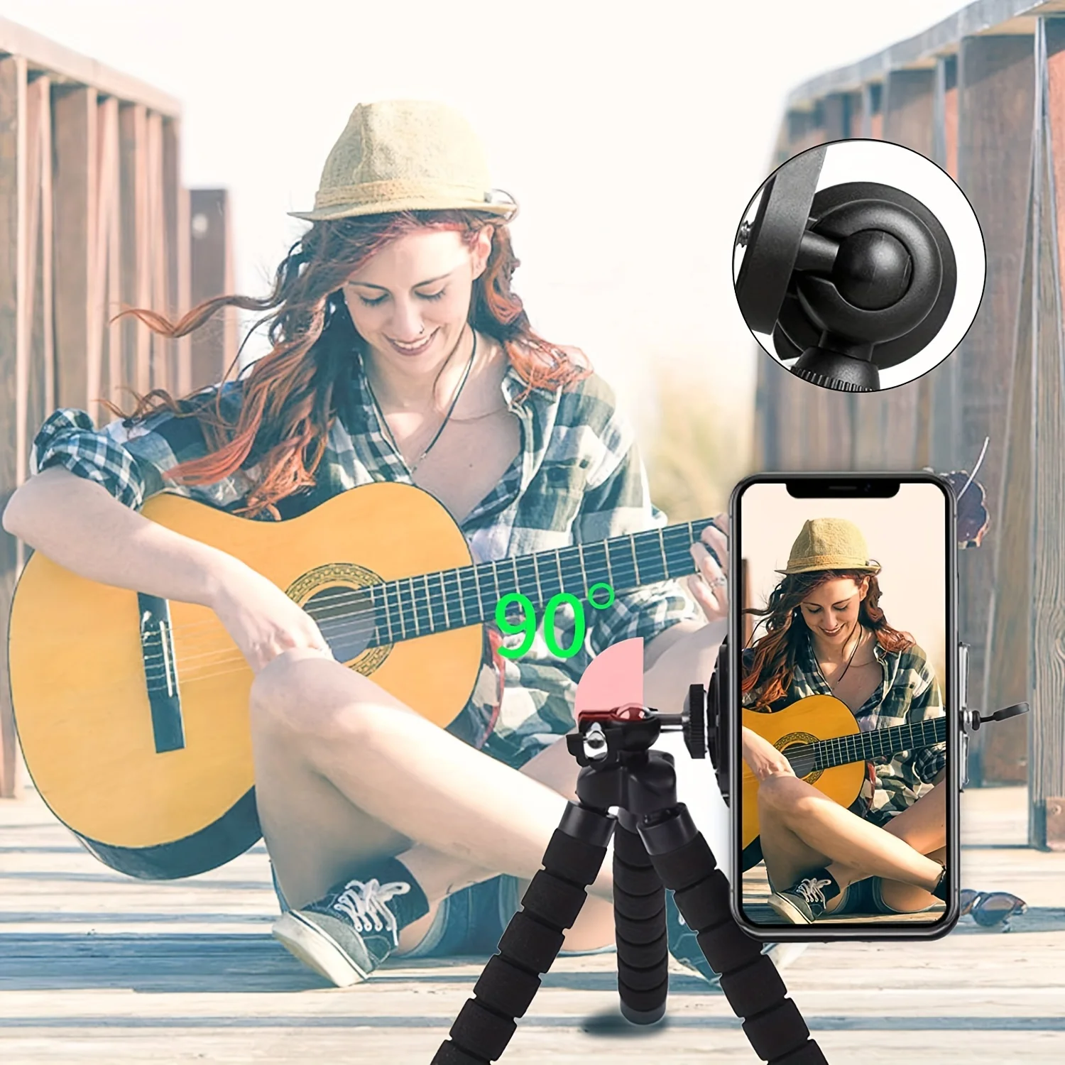 حامل حامل الهاتف المحمول لصور السيلفي لهاتف iPhone Android، حامل ثلاثي القوائم لملحقات التصوير الفوتوغرافي ومعدات تسجيل الفيديو وحامل ثلاثي القوائم للهاتف #3