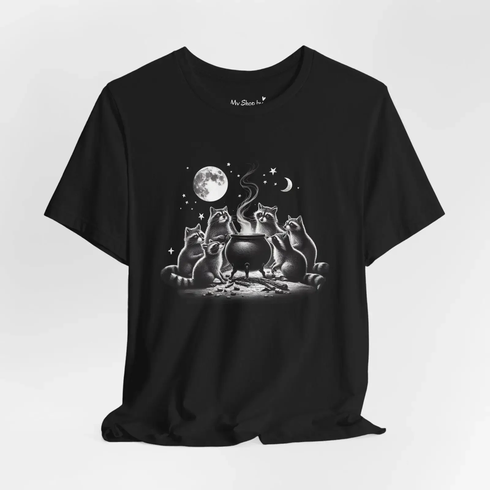 Racoon T Shirt Halloween Raccoon vintage Washed Top For Everyday Wear Soft Breathable Stretched Stylish Slightly streetwear